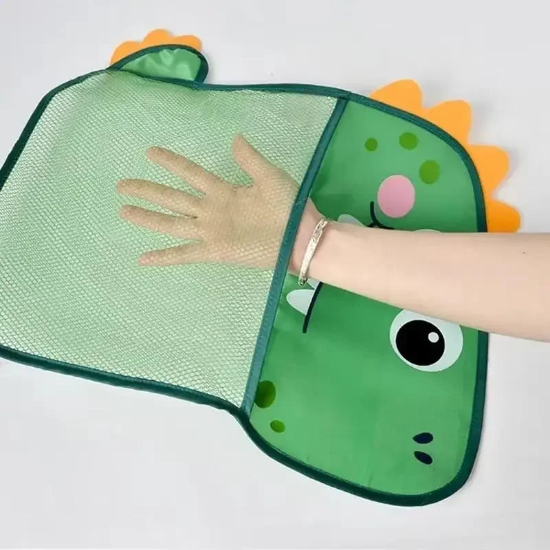 Dinosaur Baby Bath Toy Storage Bag – Mesh Hanging Organizer