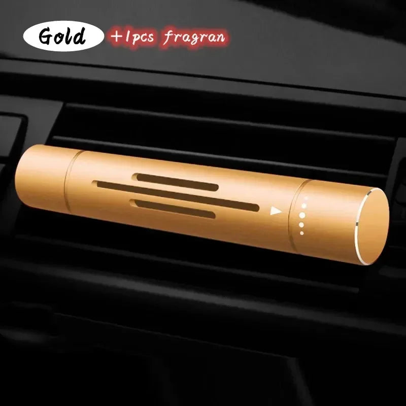 Car Air Freshener Smell In The Car Styling Air Vent Perfume Parfum Flavoring for Auto Interior Accessorie Air Freshener Custom Peaceful Pleasures Health and Wellness Gold 1pcs fragran