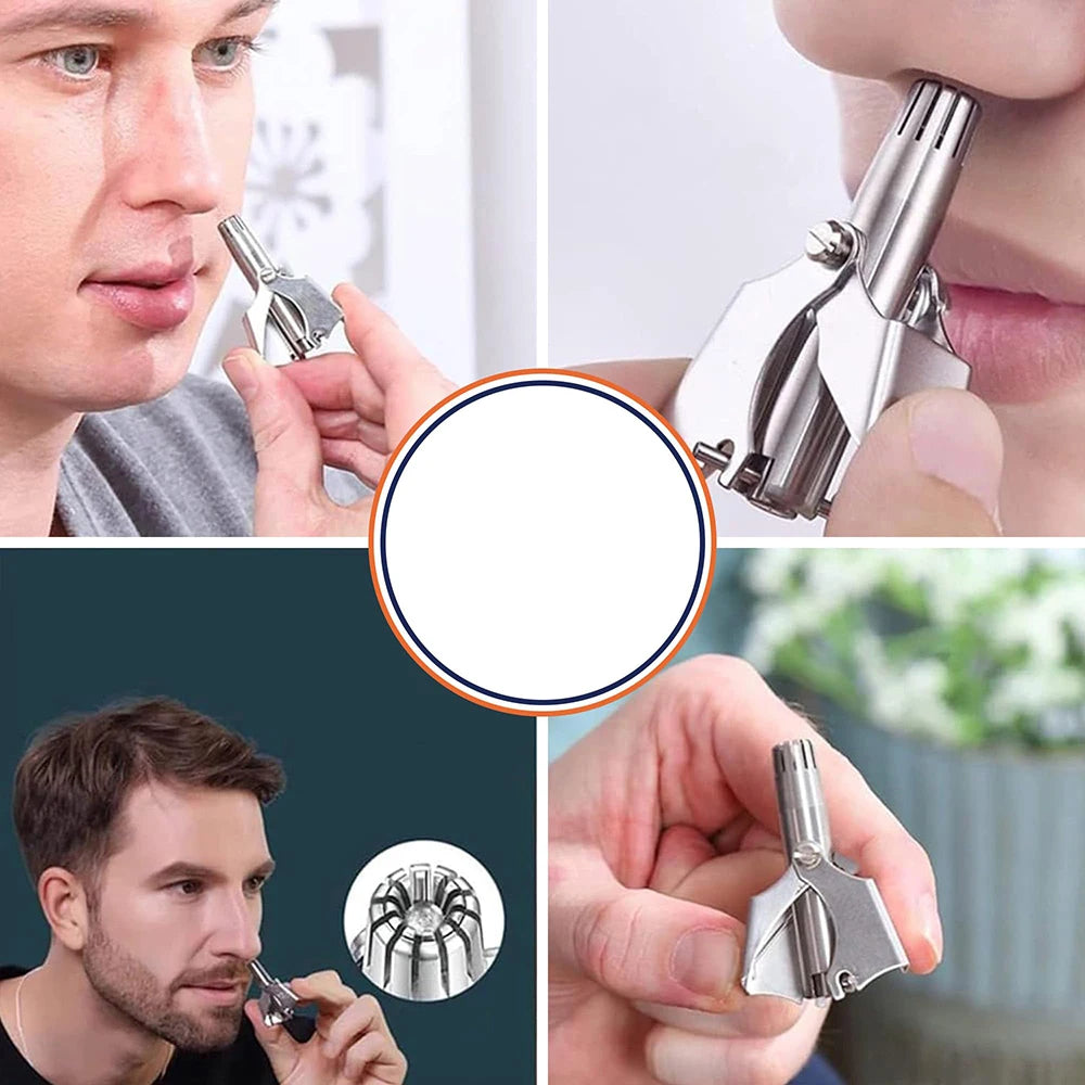 Manual Nose & Ear Hair Trimmer – Painless Washable Stainless Steel