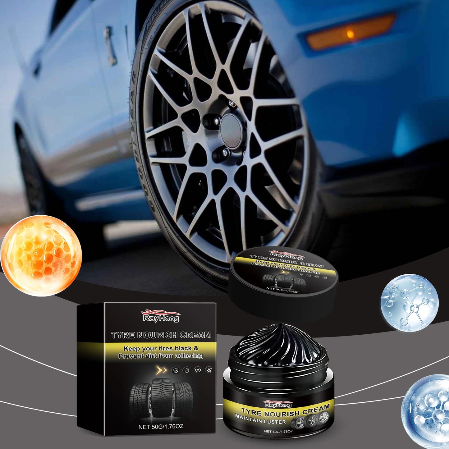 Car Tire Retreading Wax | Wheel Polish & Rim Care – 50g