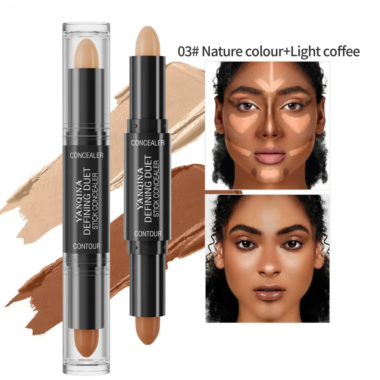 BIOAOUA Double-Head Contour & Concealer Stick | Long-Lasting