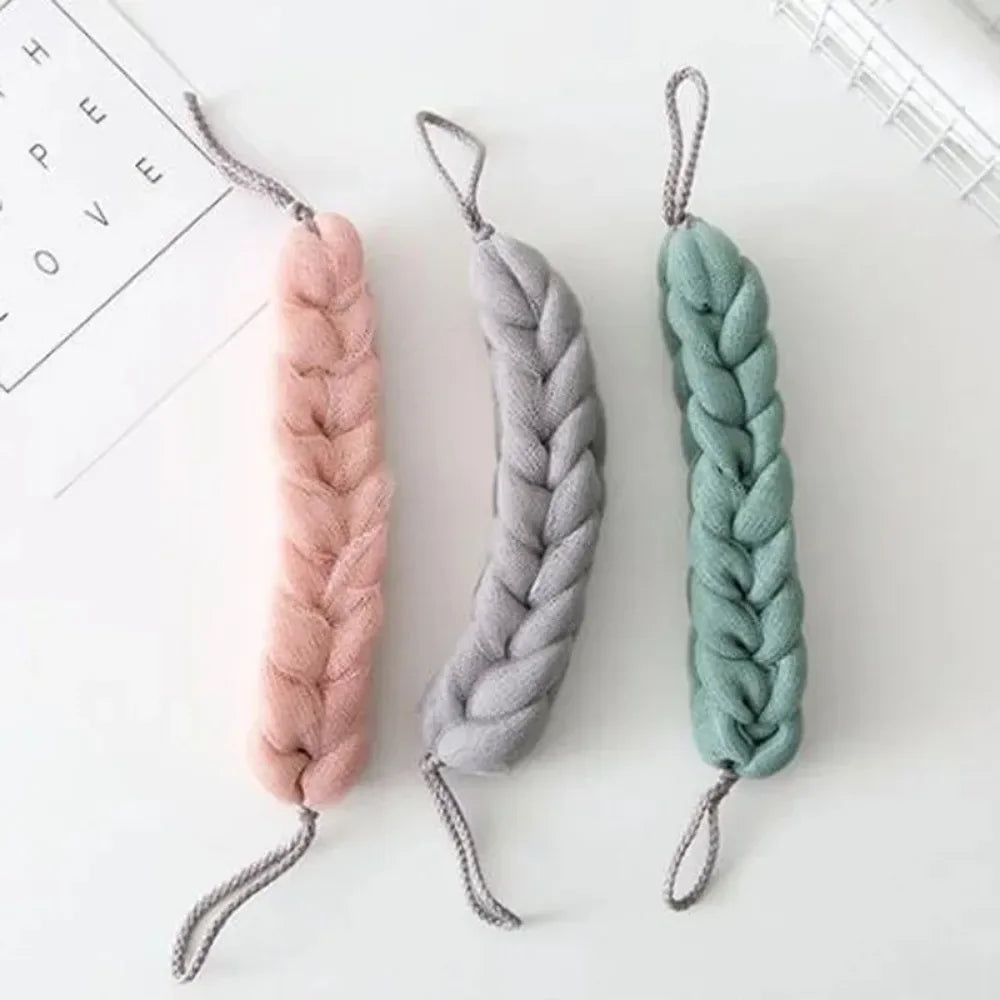 Flower Mesh Long Back Scrubber Exfoliating Bath Sponge Strap Bath Scrubber Strap Peaceful Pleasures Health and Wellness