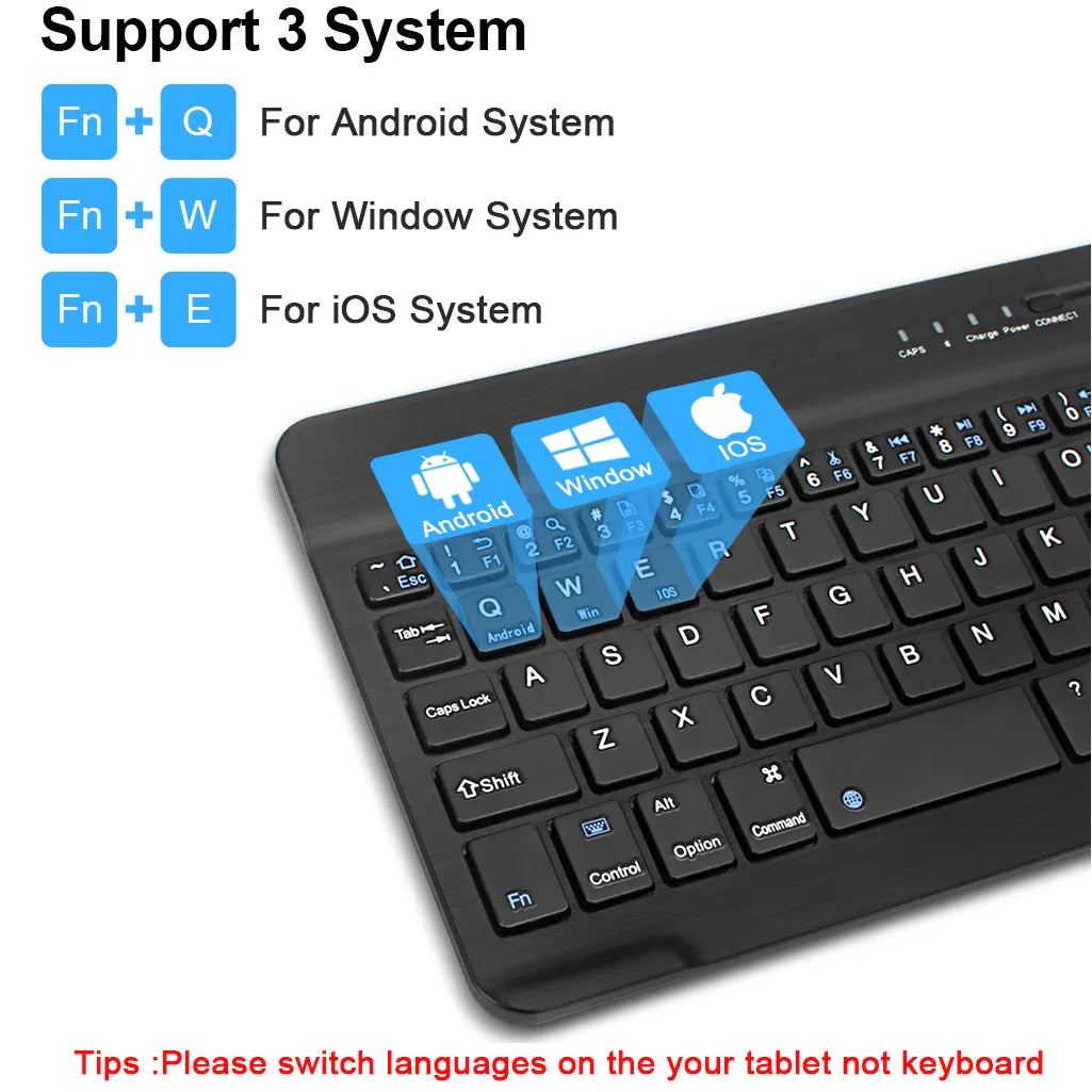 Mini Bluetooth Keyboard & Mouse – Spanish French Russian Korean