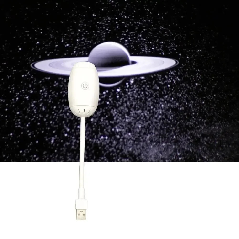 LED Car Atmosphere Projector Light Mini Galaxy Starry Sky Ambient Lamp Romantic Saturn Star Light for Bedroom Car Roof Decor Peaceful Pleasures Health and Wellness White Saturn