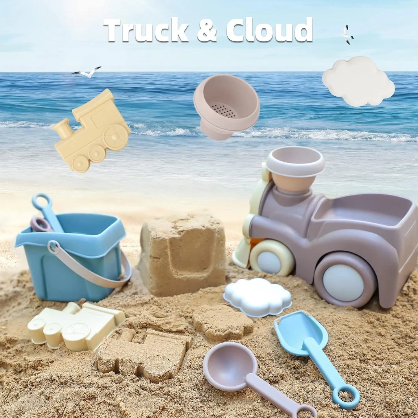 Beach Sand Toys Set for Kids – Bucket, Truck, Rake & More