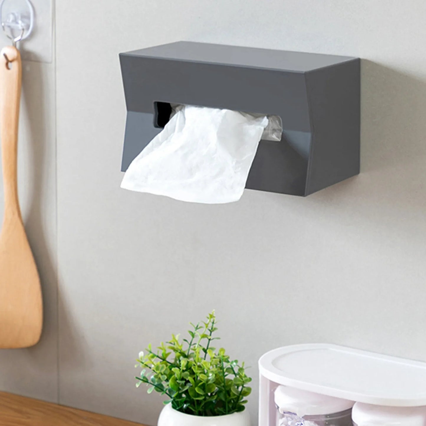 A36T-2X Kitchen Tissue Box Cover Napkin Holder For Paper Towels Box For Napkins Tissue Dispenser Wall Mounted Container White Peaceful Pleasures Health and Wellness