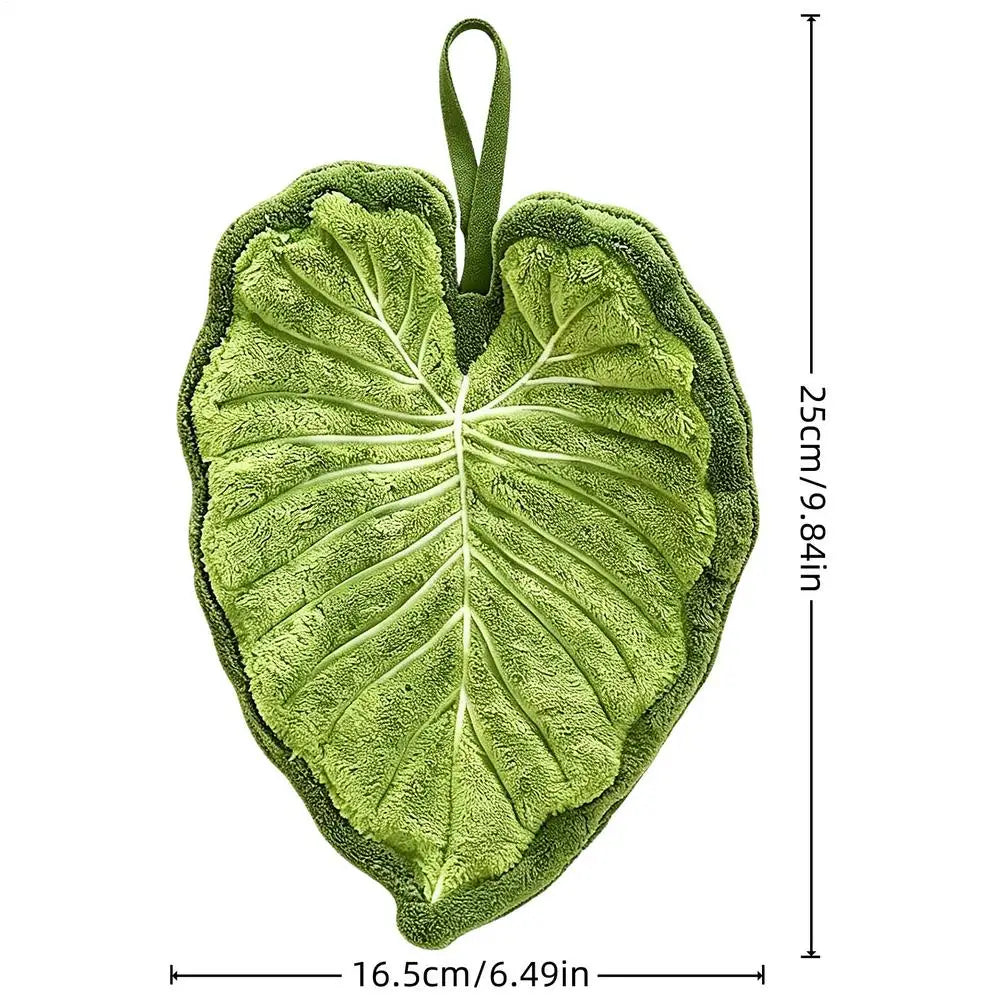 Leaf Print Absorbent Hand Towels – Kitchen & Bathroom