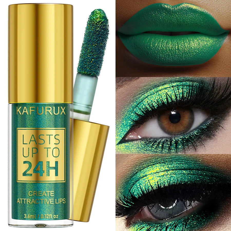 KAFURUX Metallic Glitter Lip & Eye Pencil – 3 Shades Waterproof