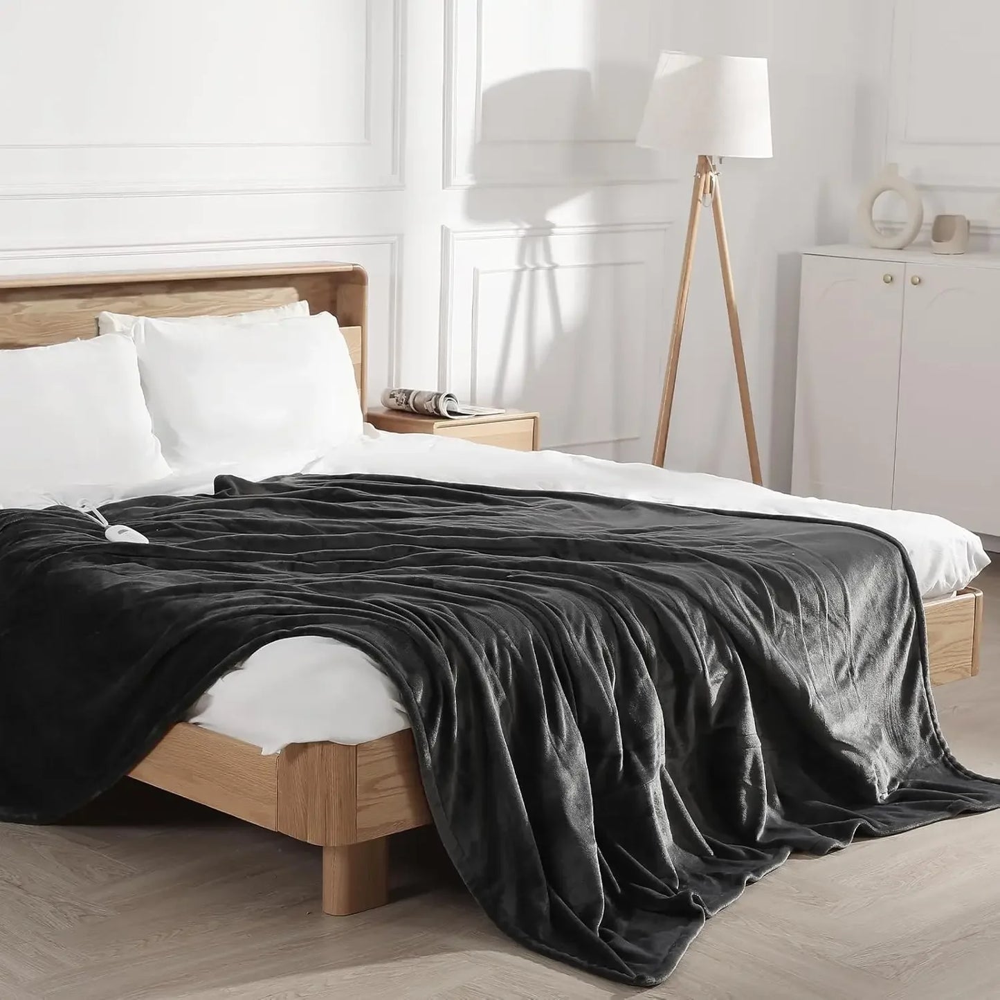 Queen Size Electric Heated Blanket with Dual Controllers, 5 Heat Levels, Auto Off & Machine Washable Peaceful Pleasures Health and Wellness