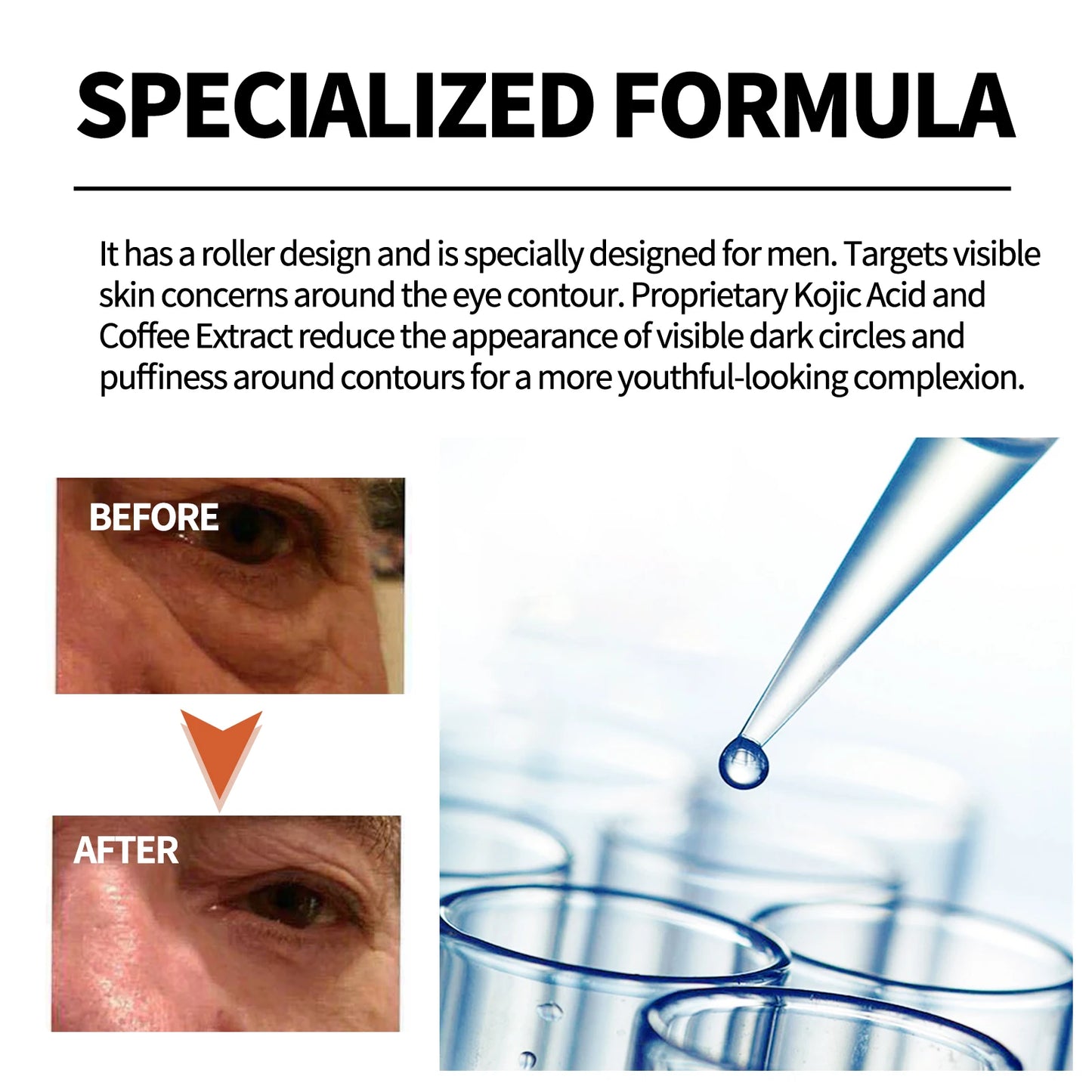 Men's Retinol Eye Cream Roller – Firm, Brighten & De-Puff