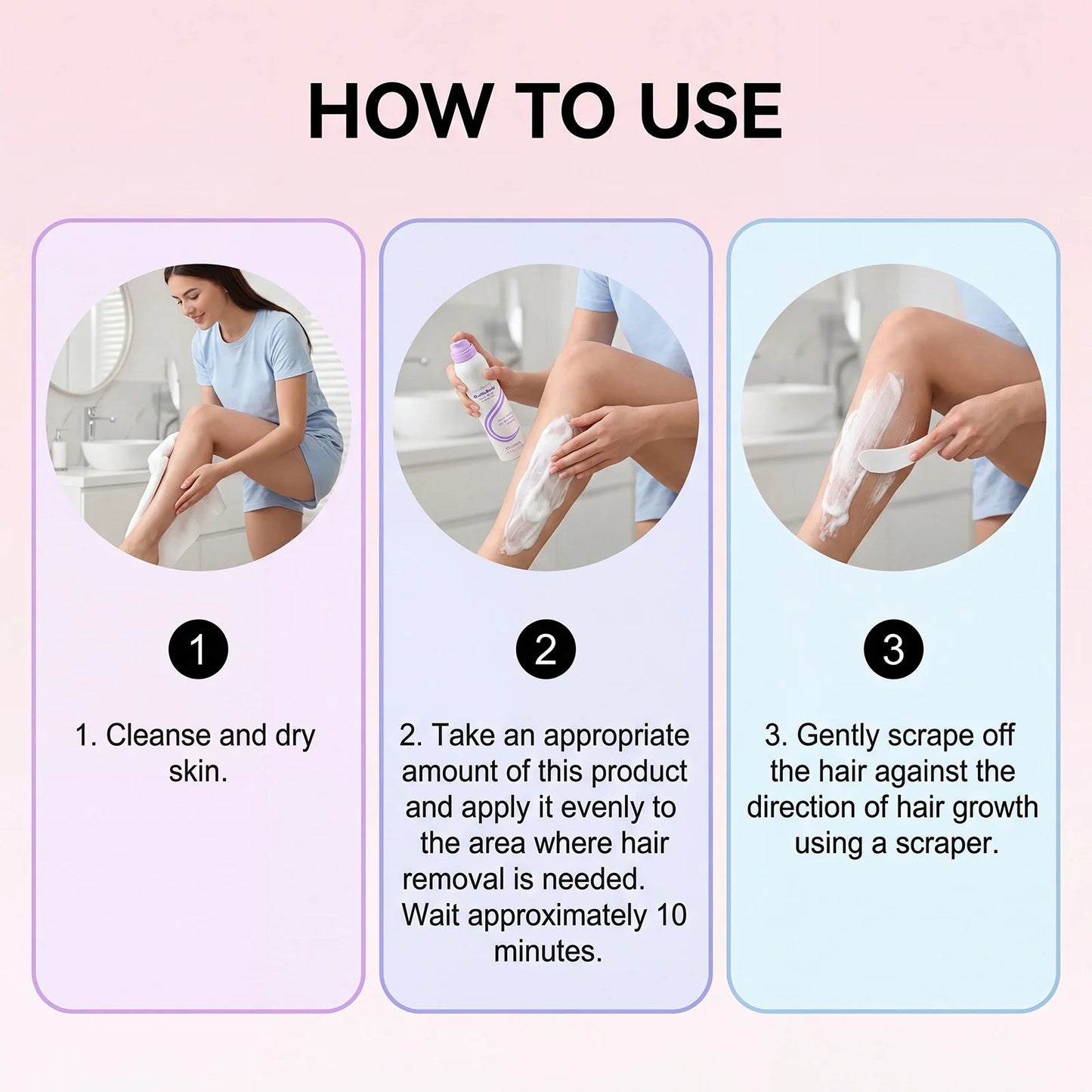 Painless Depilatory Mousse Smoothing Even Coverage Reduce Hair Regrowth Hydrating Soothing Gentle Hair Removal Foam Mousse 140ml Peaceful Pleasures Health and Wellness