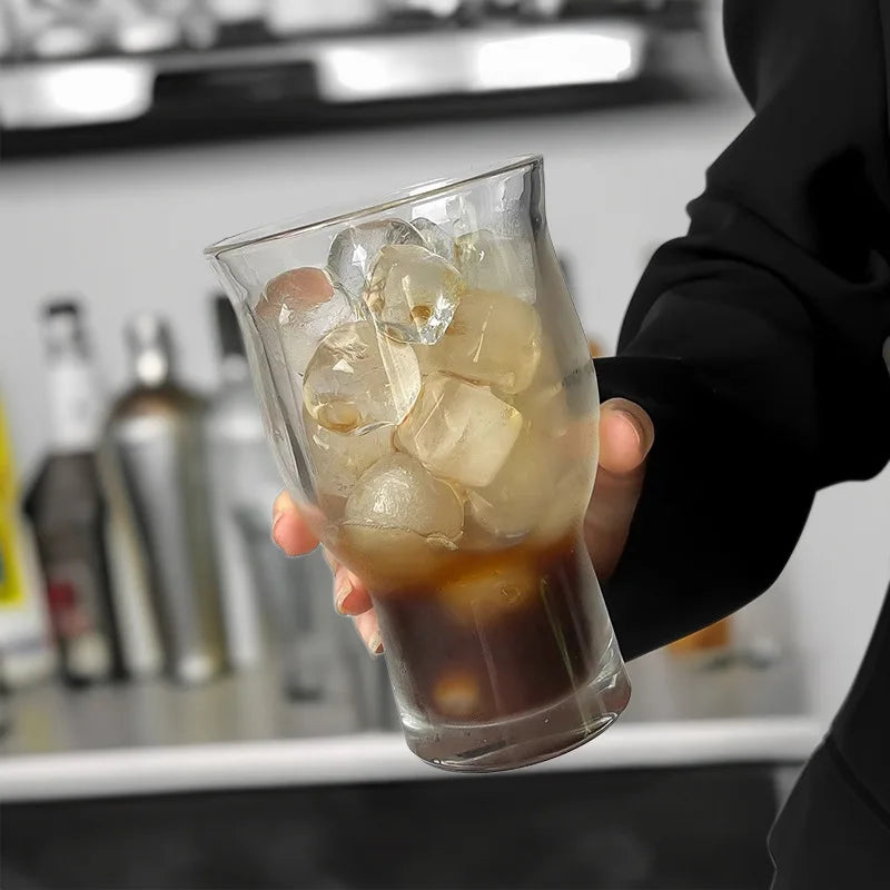 Large Wide-Mouth Glass Cup | Iced Coffee, Beer & Juice Glass Drinkware Peaceful Pleasures Health and Wellness