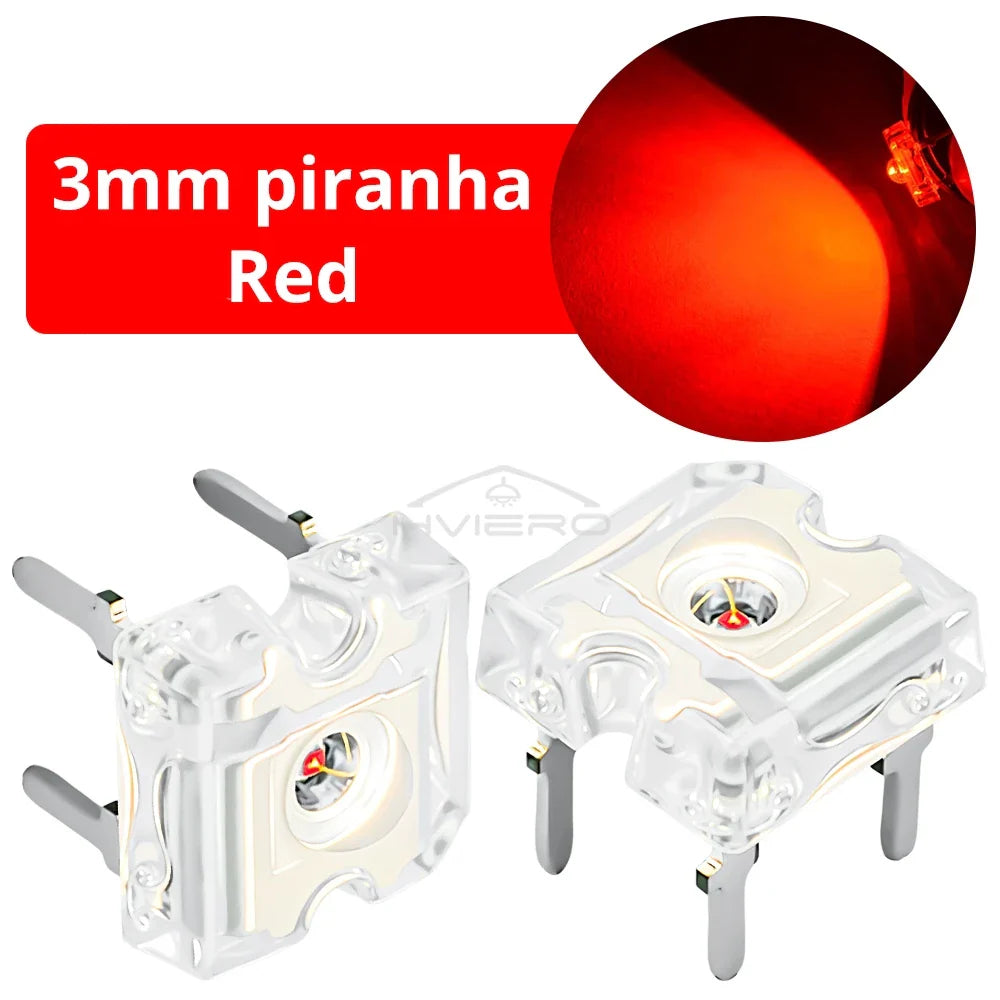 3mm Piranha Super Flux LED Diodes 100–1000pcs | Multi-Color