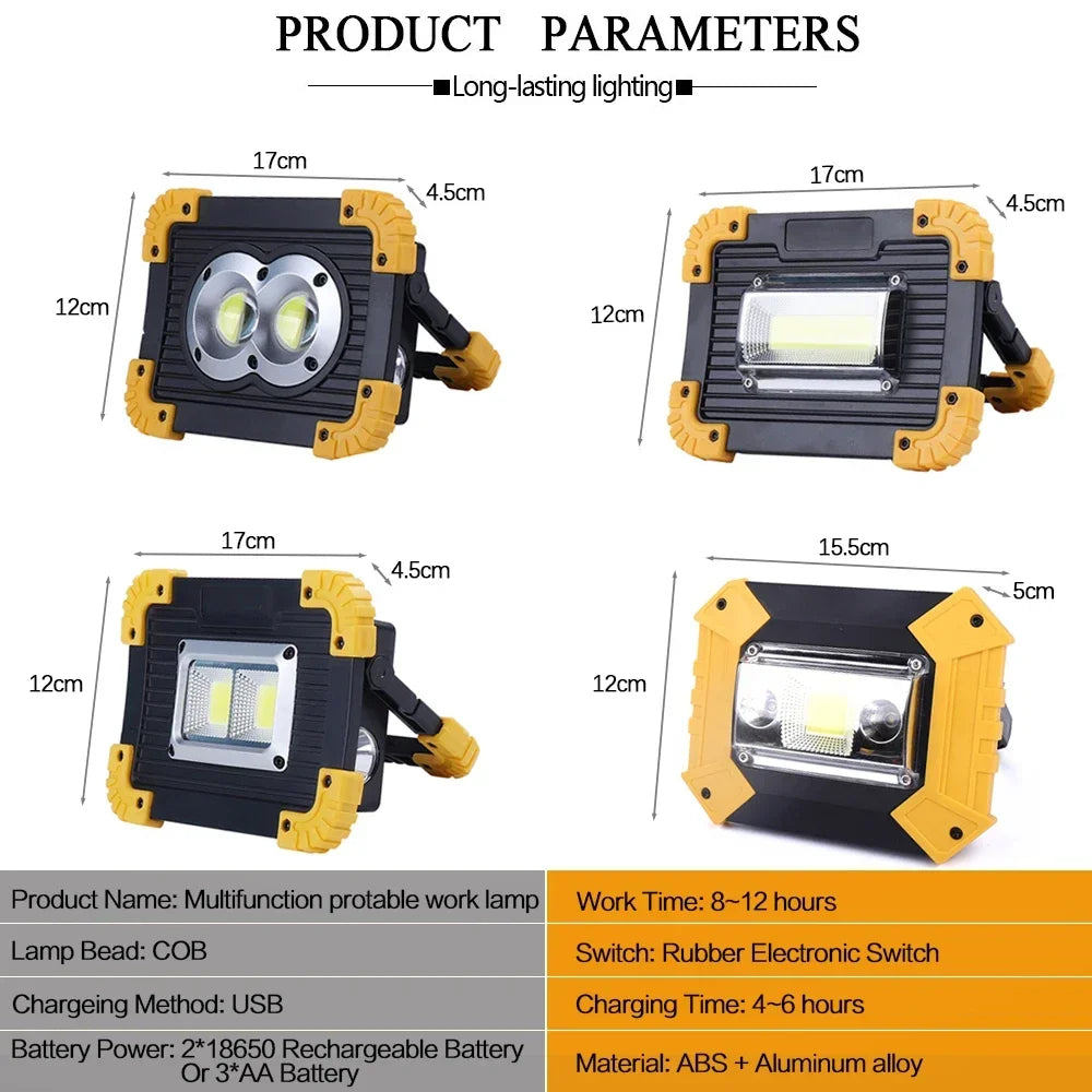 POCKETMAN 100W COB LED Work Light – Rechargeable Flood Lantern