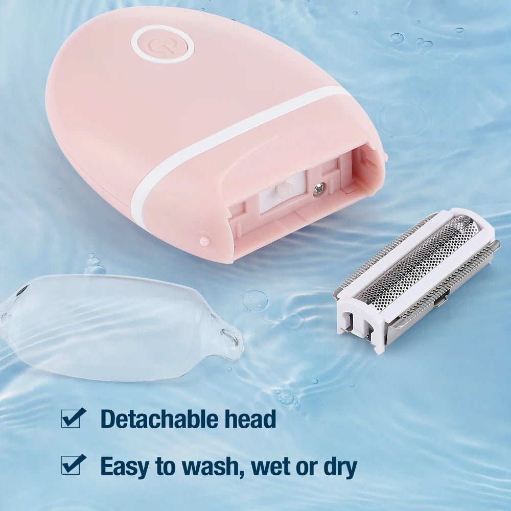 Electric Mini Razor Hair Remover Ladies Painless Bikini Epilator Safe Shaver for Legs Arm Armpit Female Trimmer Washable Peaceful Pleasures Health and Wellness