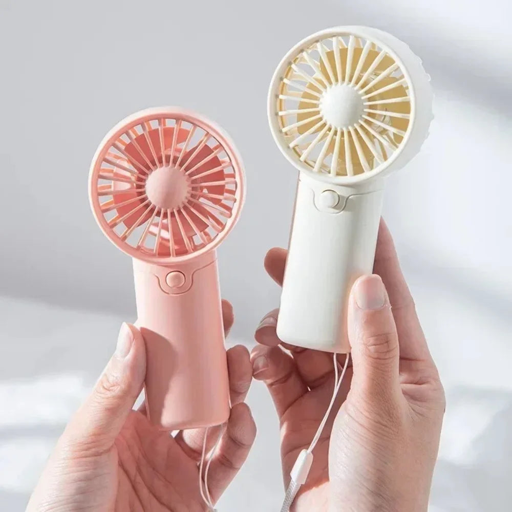Cute Mini Portable Handheld Fan | Low Noise, AAA Battery Powered