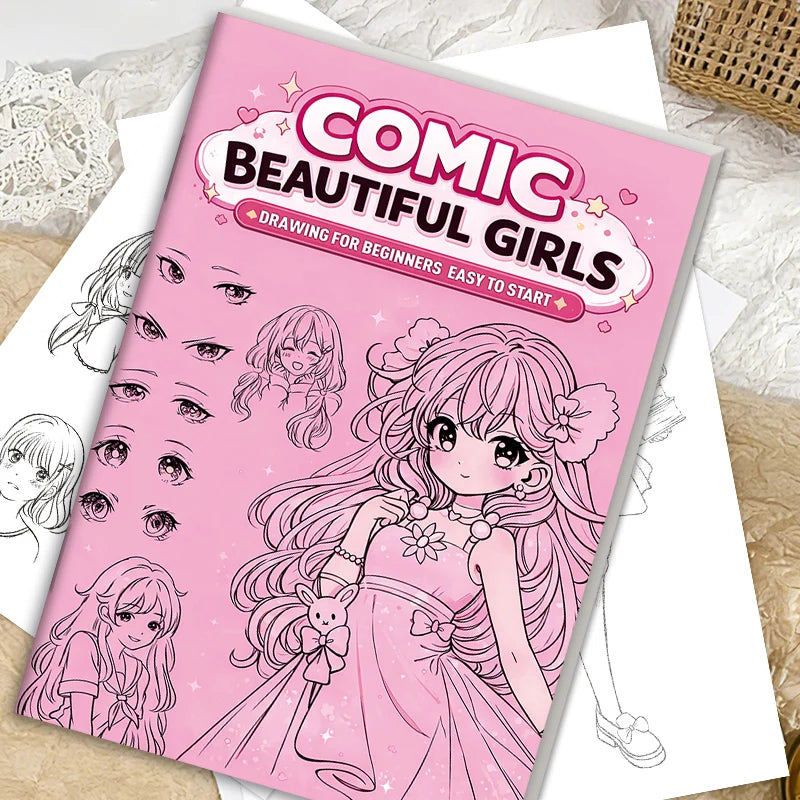 32 Pages Comic Drawing Book Girls Beginners Step Cartoon Art