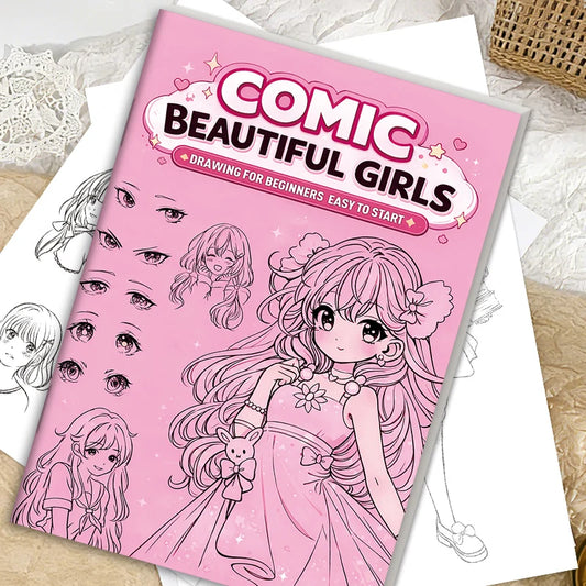32 Pages Comic Drawing Book Girls Beginners Step Cartoon Art Peaceful Pleasures Health and Wellness