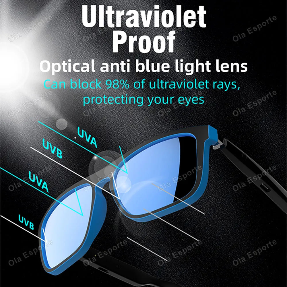 New Smart Glasses Bluetooth Calling Music Control Wireless Fashionable Bluetooth Headphones For Men Women Gifts Earphone Outdoor Peaceful Pleasures Health and Wellness