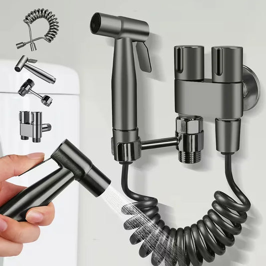 360° Rotatable Wall-Mounted Bidet Sprayer & Retractable Hose Bidet Sprayer Peaceful Pleasures Health and Wellness