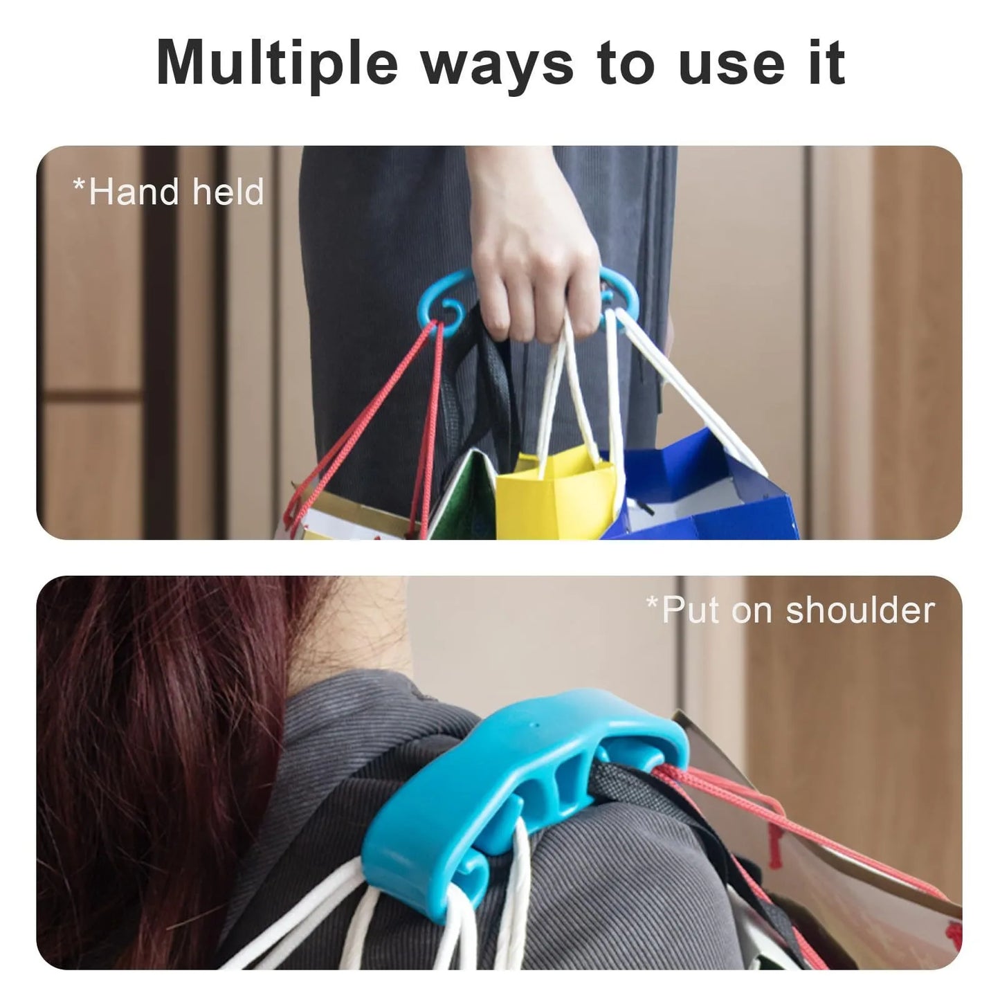 Anti-Pinch Grocery Bag Carrier Handle – Ergonomic Shopping Aid