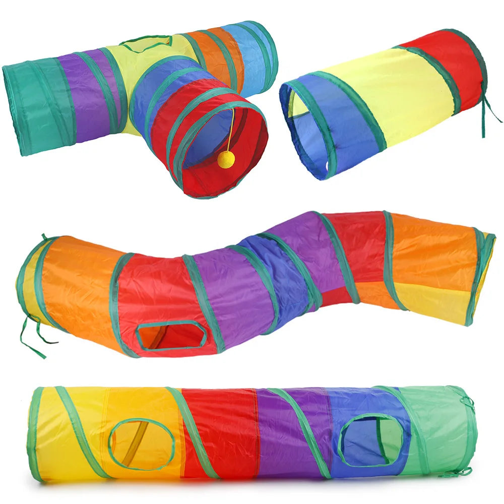 Cat Tunnel Tube Kitty Tunnel Bored Cat Pet Toys Peek Hole Toy Peaceful Pleasures Health and Wellness