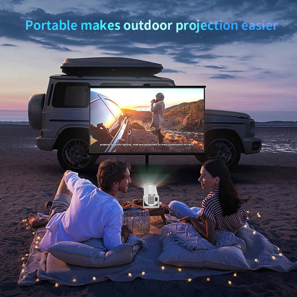 2025 Mini Projector 1080P Support 4K, 200ANSI Lumens WiFi 6 Bluetooth Portable Outdoor Projector with HDMI USB Dolby Audio Peaceful Pleasures Health and Wellness