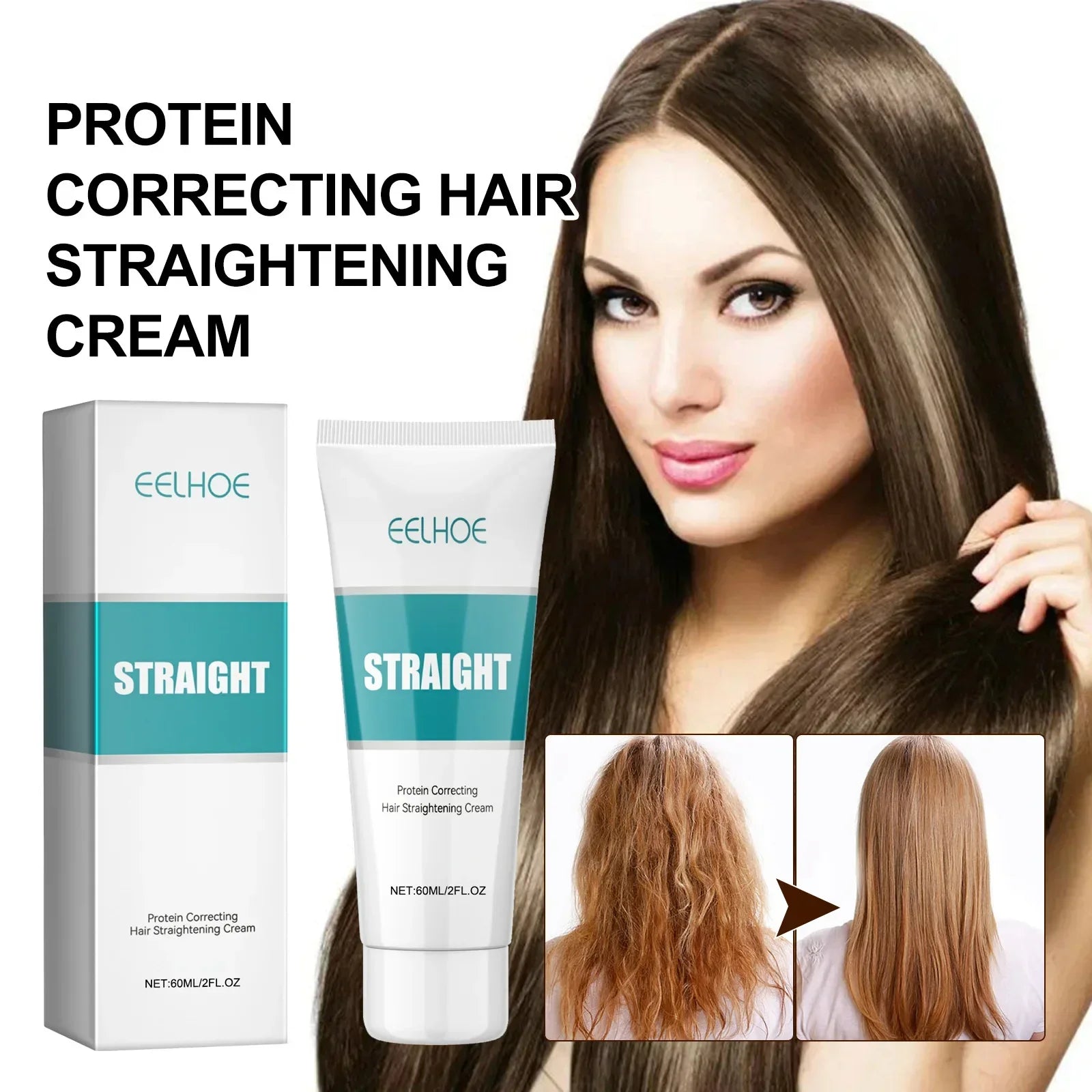 Keratin Protein Hair Straightening Cream – Smoothing 60ml Peaceful Pleasures Health and Wellness