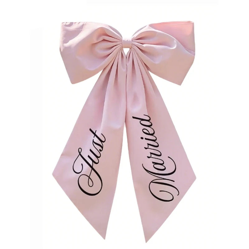 Just Married Big Car Bow | Wedding & Bridal Shower Decoration Wedding Car Decoration Peaceful Pleasures Health and Wellness A 60X100CM