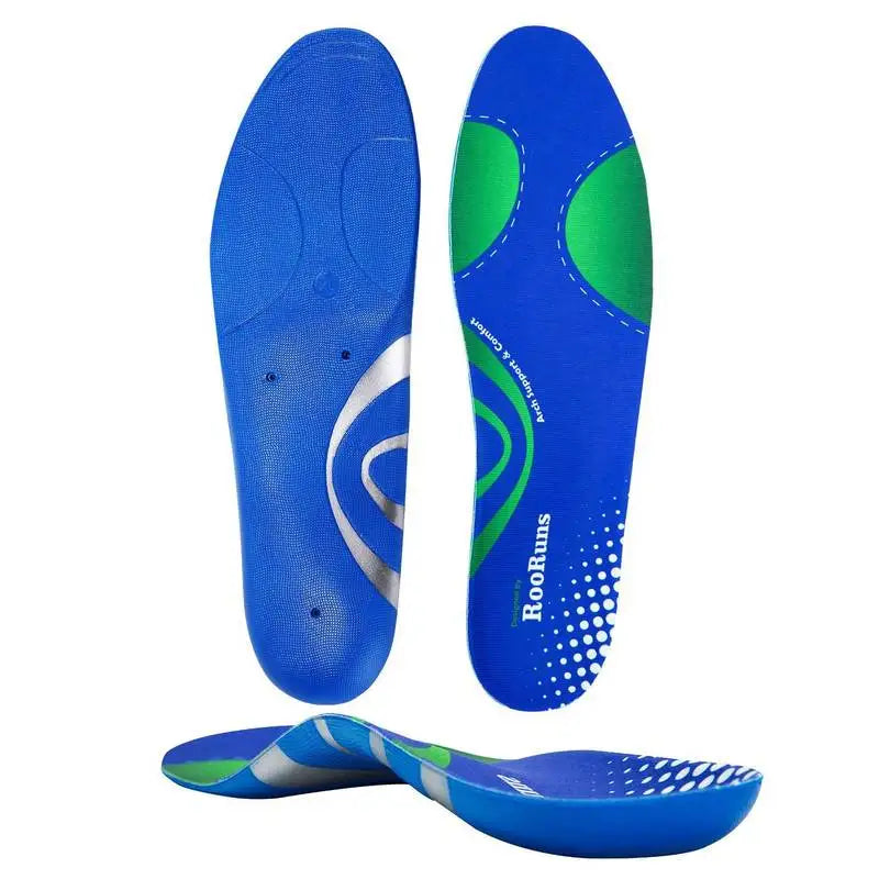 1Pair Arch Support Plantar Orthotic Insoles for Men and Women, Plantar Fasciitis Pain Relief & PU Shock Absorption for Flat Feet Peaceful Pleasures Health and Wellness Blue S