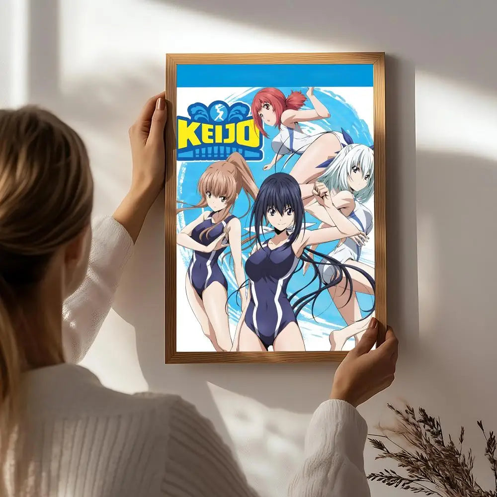 Anime K-Keijo!!!!!!!! HD Wall Poster – Self-Adhesive Waterproof Anime Wall Poster Peaceful Pleasures Health and Wellness White7 15X20cmNoframe