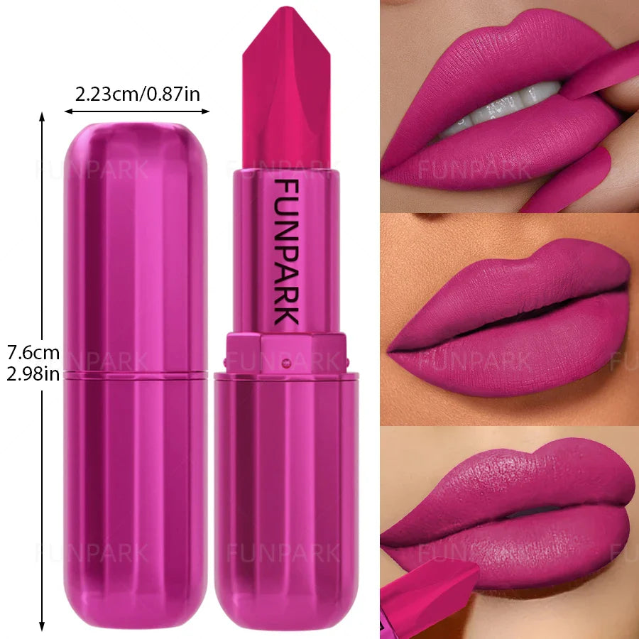 FUNPARK Matte Lipstick – Waterproof Velvet Lip Color | Rose Red