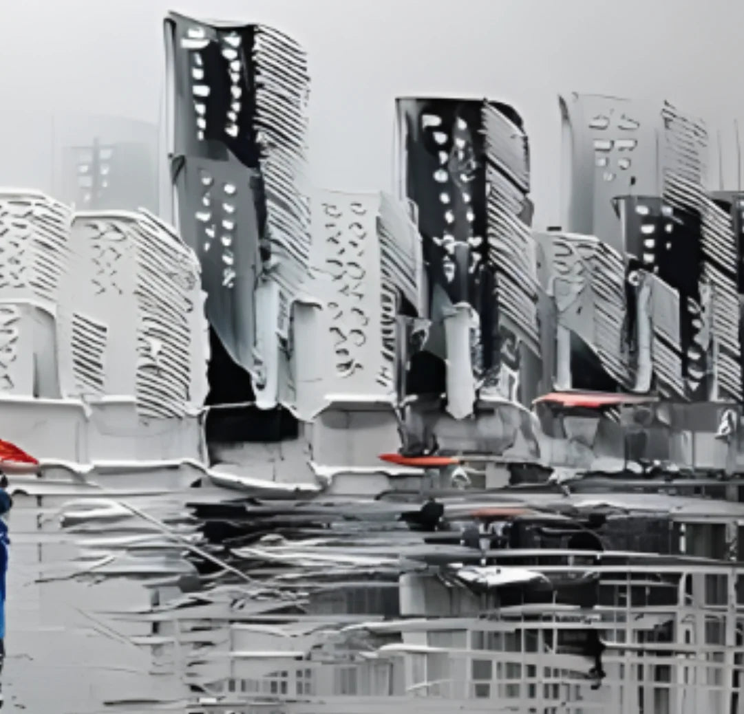 Large-scale Hand-painted Acrylic Knife Painting, Popular Street View, Black, White, Yellow, Green, Modern, Abstract, Thick Oil Peaceful Pleasures Health and Wellness