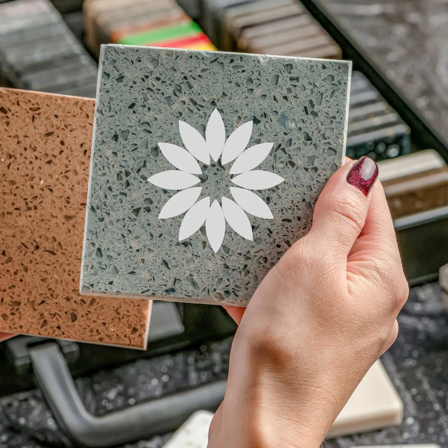 150PCS Petal Shape Mini Size Glass Mirror Adhesive Small Mirror Craft Mirror Tiles for Crafts and DIY Projects Supplies Peaceful Pleasures Health and Wellness