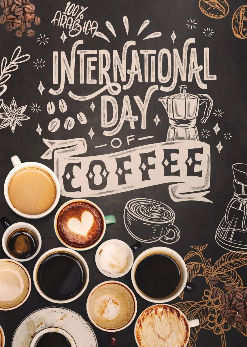 Nordic Coffee Canvas Wall Art | Café Kitchen Chalkboard Print