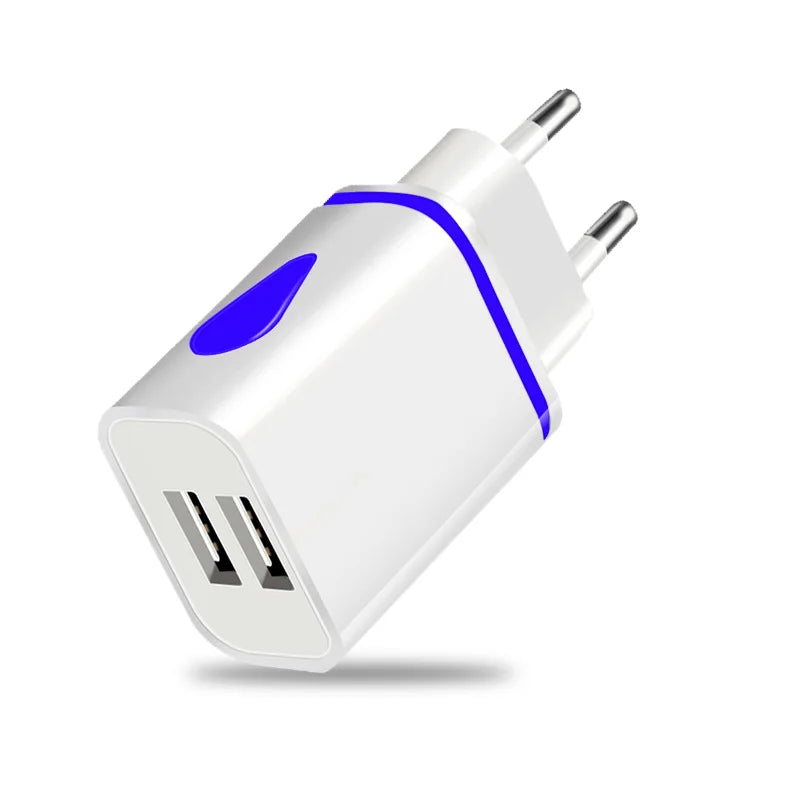 Dual USB Travel Wall Charger 2A Fast Charging EU/US Plug