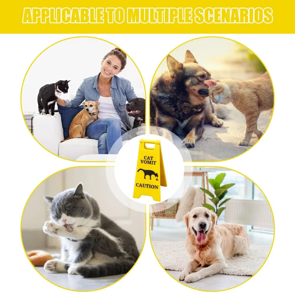 Funny Pet Vomiting Warning Sign | Cat Dog Novelty Plaque
