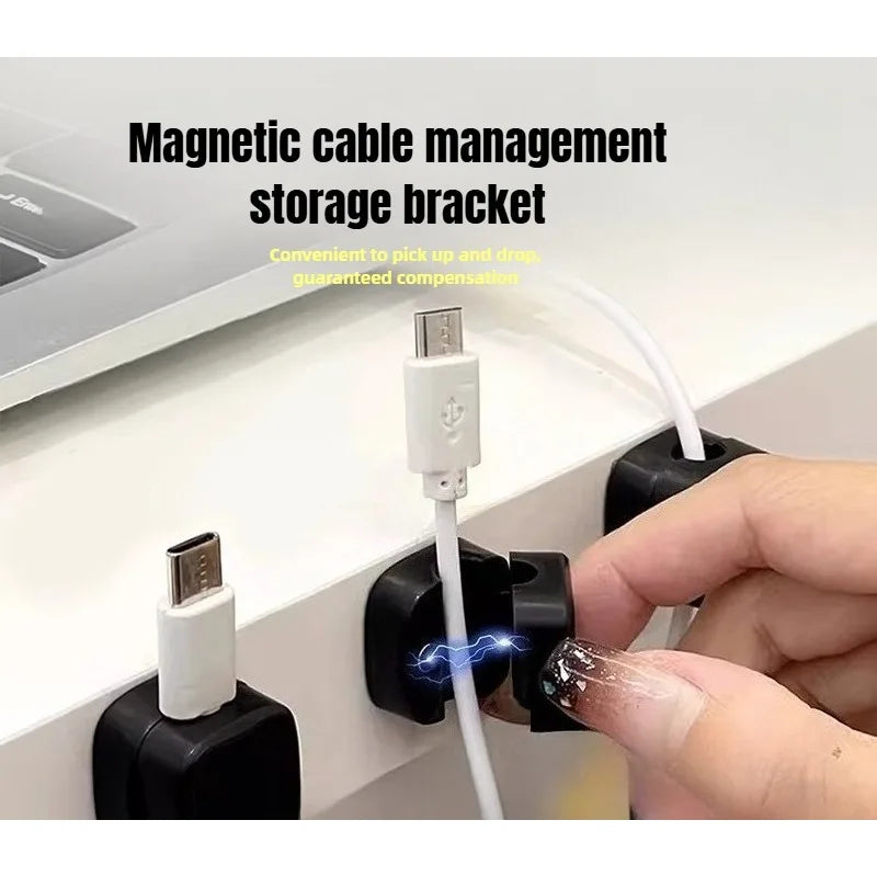 Magnetic Self-Adhesive Cable Organizer Clips | Desk Wire Management
