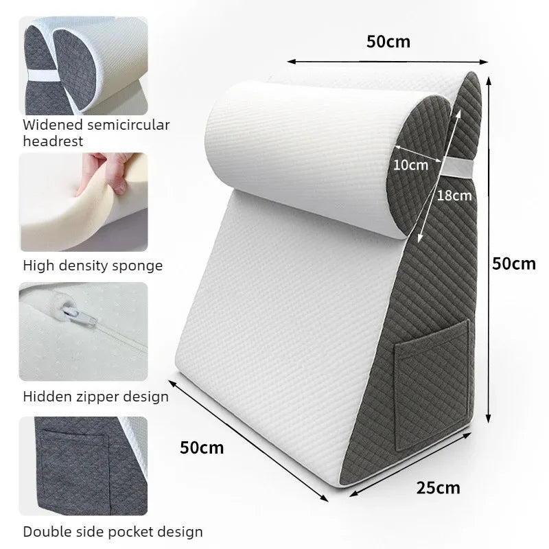 Wedge Pillow Headboard 3PCS Orthopedic Bed Wedge Pillows for After Surgery Adjustable Pillow for Acid Reflux&Back Pain Relief Peaceful Pleasures Health and Wellness 2PCS