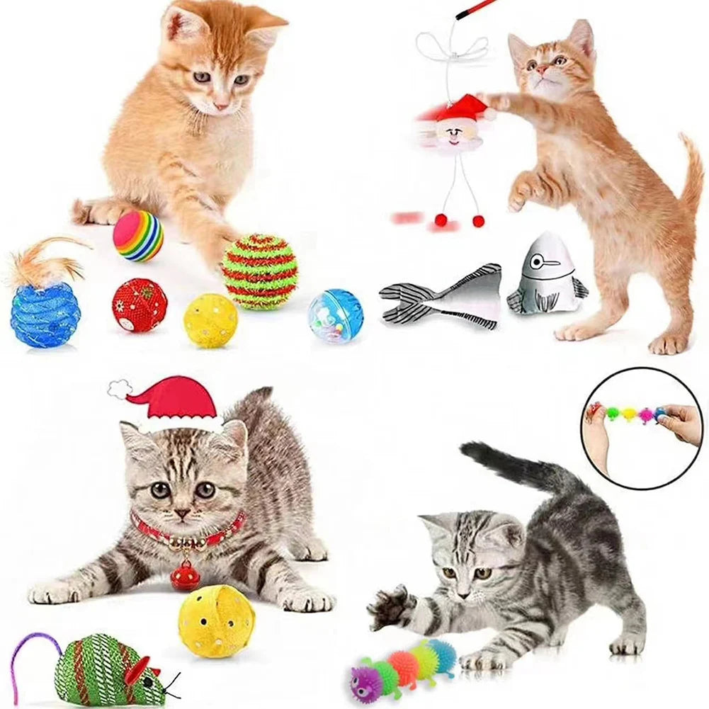 24pcs 2024 Christmas Cat Toy Advents Calendar Funny Countdown Collectible Interactive Cat Toy Kit Present Box Pet Supplies Peaceful Pleasures Health and Wellness