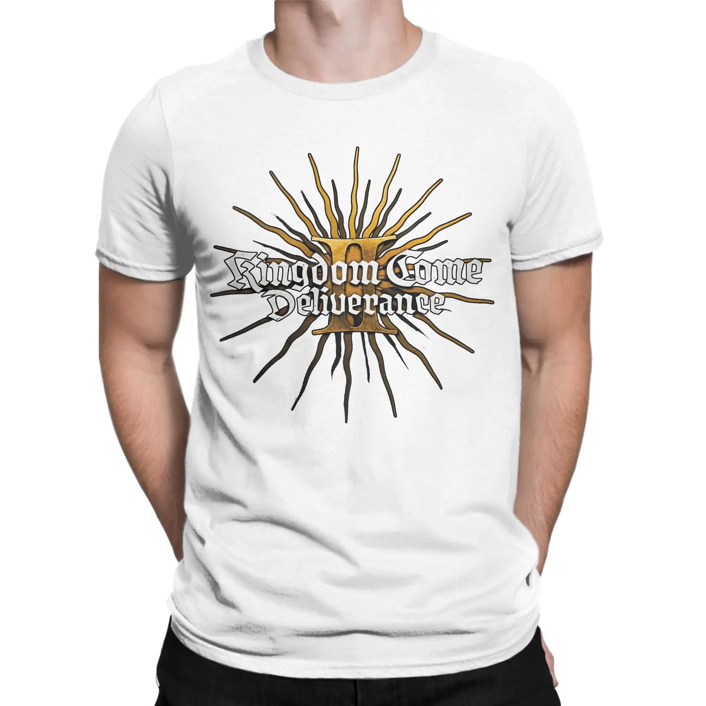 Men's Kingdoms T Shirt Come Deliverances Pure Cotton Clothes Leisure Short Sleeve Crewneck Tees Plus Size T-Shirt Peaceful Pleasures Health and Wellness WHITE XL