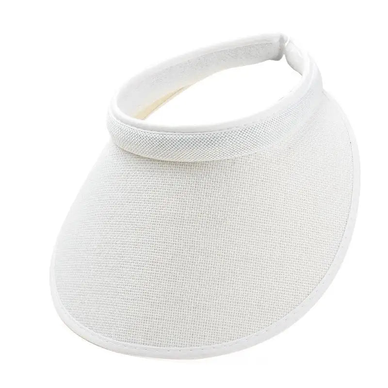 Women's Straw Sun Visor Hat – UV Protection Adjustable Beach Cap