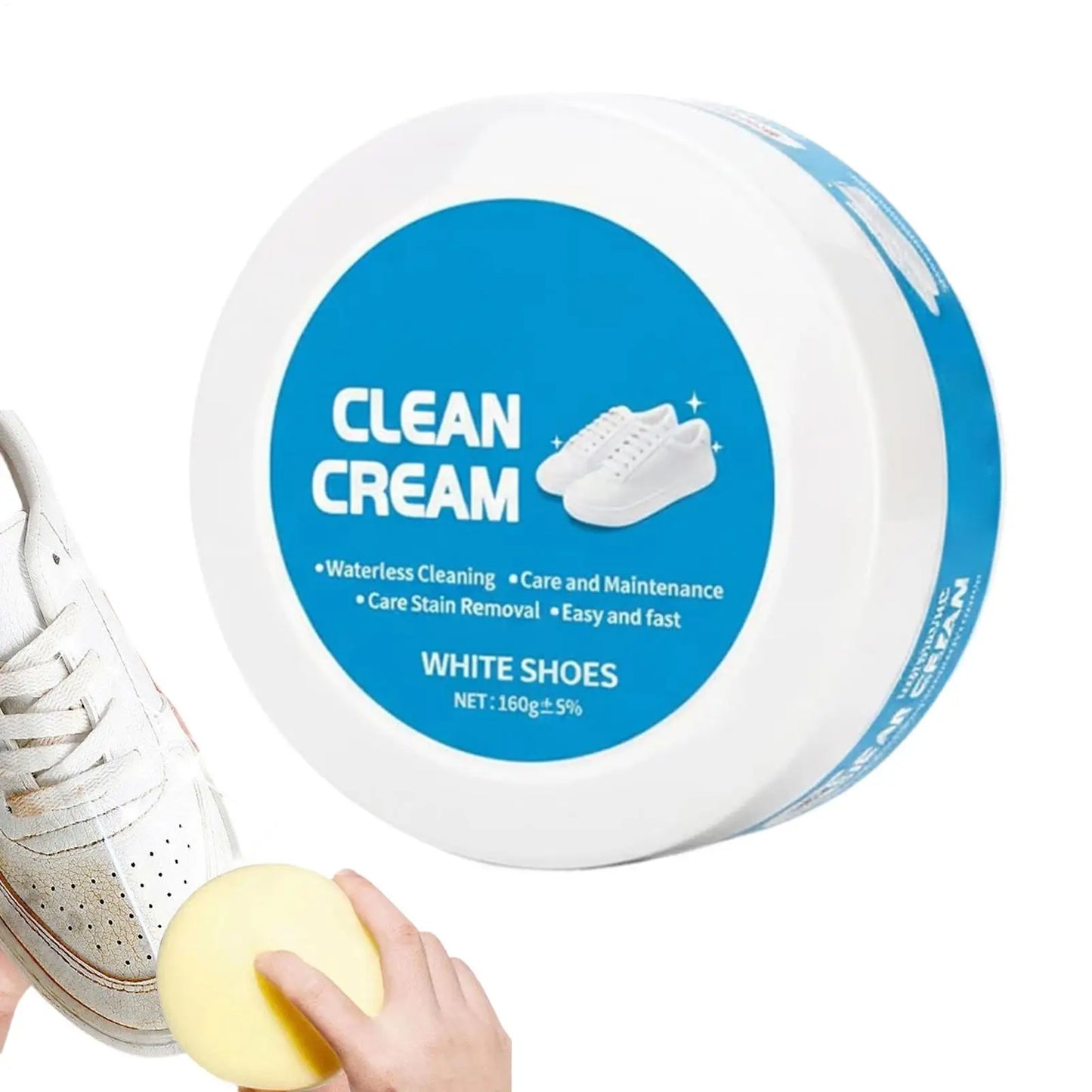 White Shoe Cleaning Cream 160g – Stain Remover & Whitener