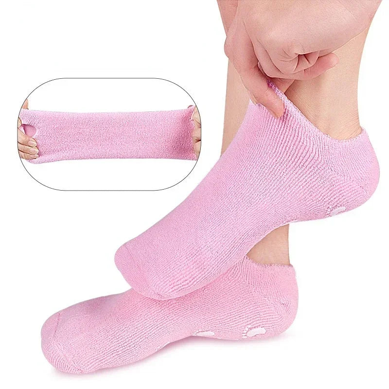 1 pair Reusable SPA Gel Socks Moisturizing Whitening Exfoliating Velvet Smooth Beauty Foot Care Silicone Socks Feet Care Peaceful Pleasures Health and Wellness