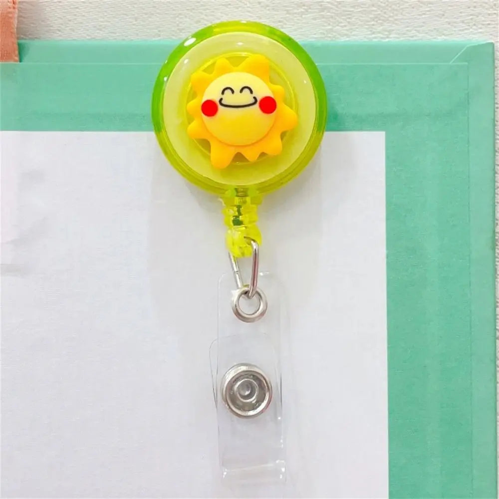 Cute ABS Card Holder Name Tag Nurse Doctor Cartoon ID Card Clips Retractable Badge Reel Badge Holder Name Card Holder Peaceful Pleasures Health and Wellness 16