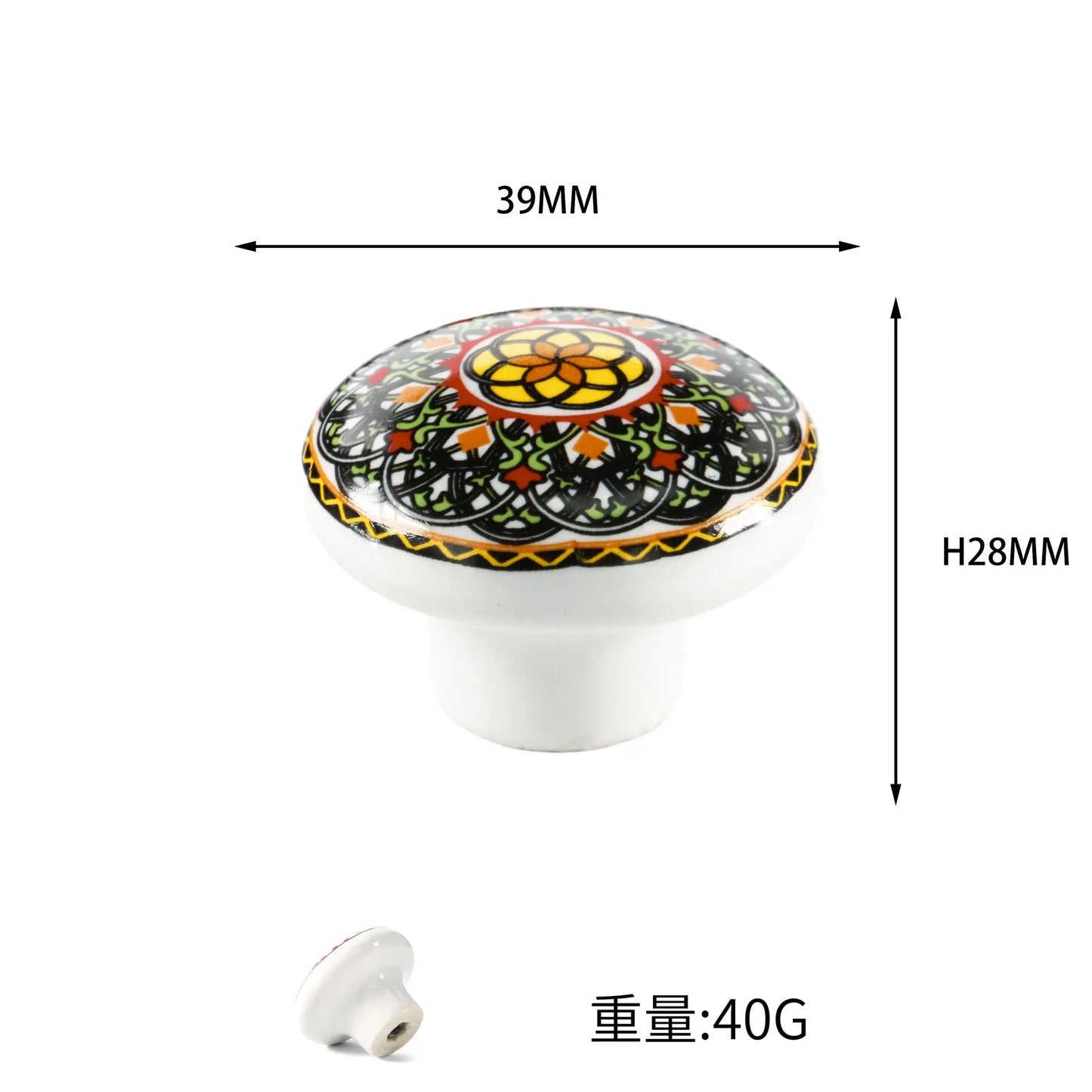 Bohemian Ceramic Cabinet Knob | Antique Finish Drawer Pull