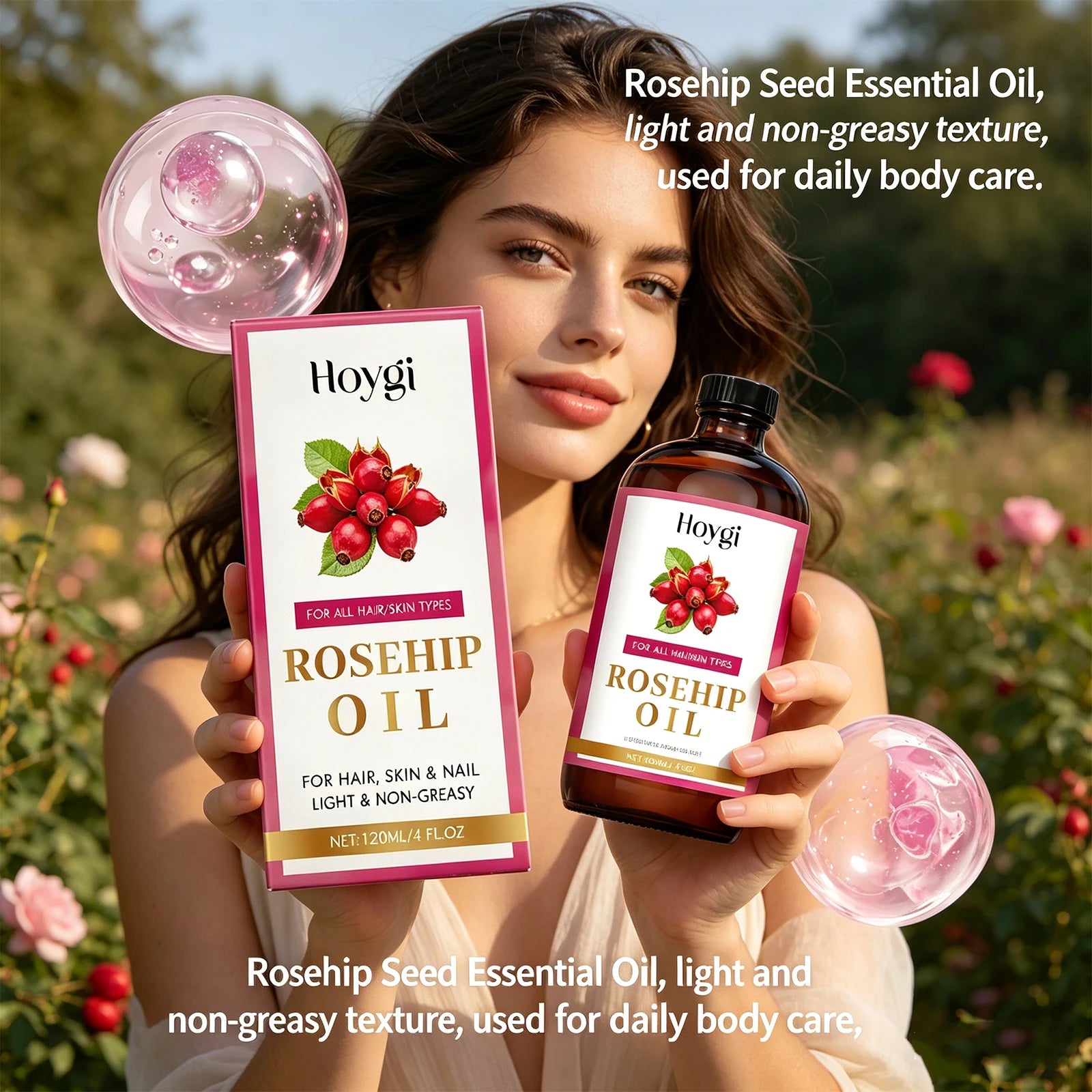 Rosehip Seed Soothing Essential Oil for Hair, Skin & Nail Rejuvenate Skin Hydrating & Repairing Hair Moisturizing Massage Oil Peaceful Pleasures Health and Wellness