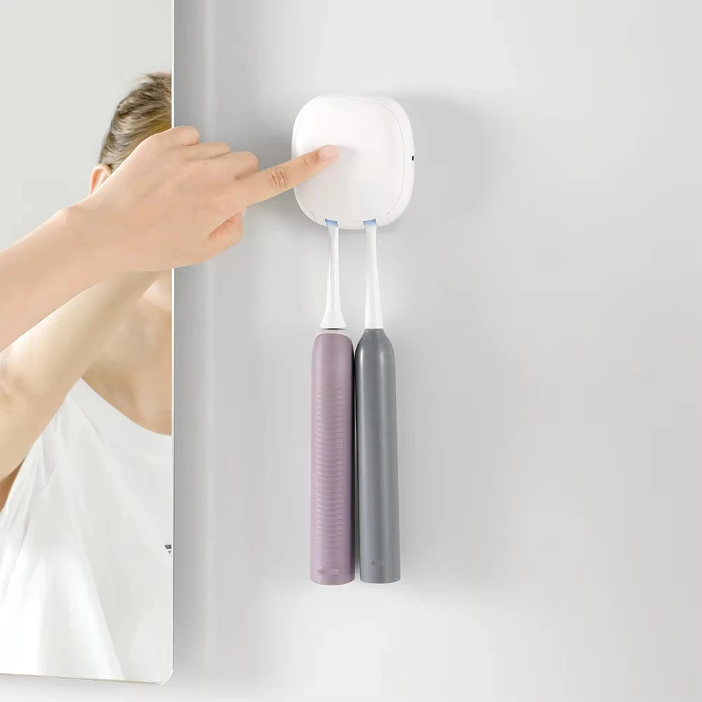 UV Light Toothbrush Disinfection Machine Wall Mounted Rechargeable Electric Cleaner Bathroom Supplies Peaceful Pleasures Health and Wellness