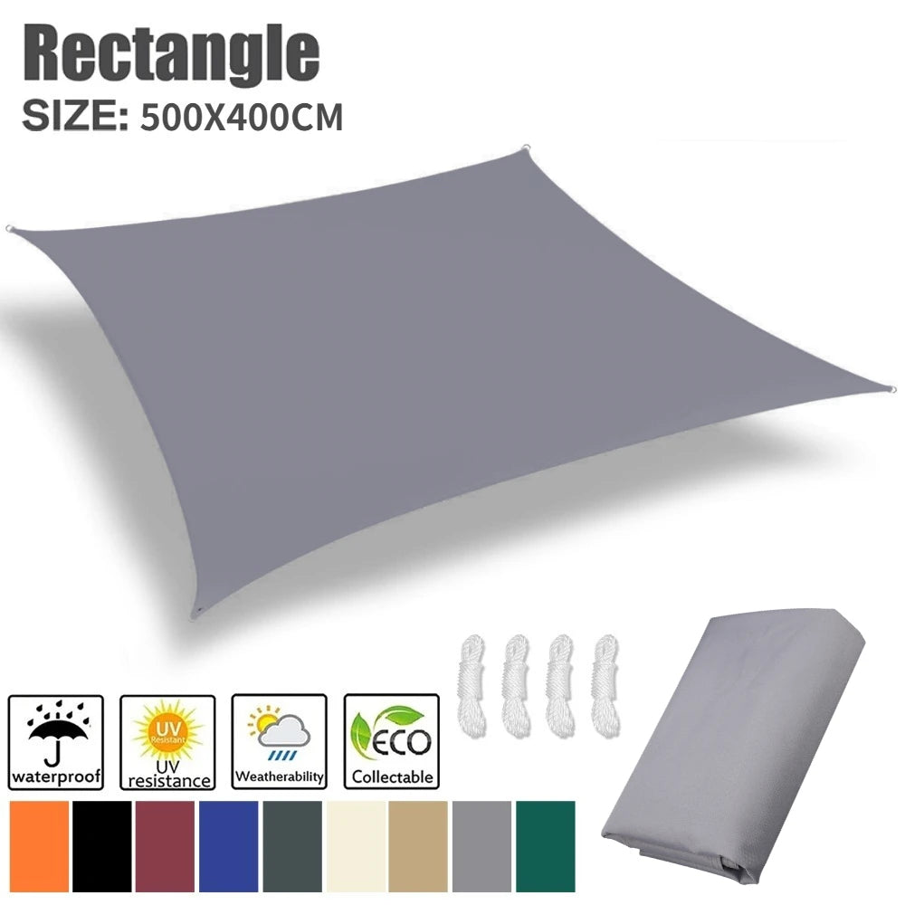 Rectangle Sun Shade Sail – 98% UV Block Waterproof Canopy