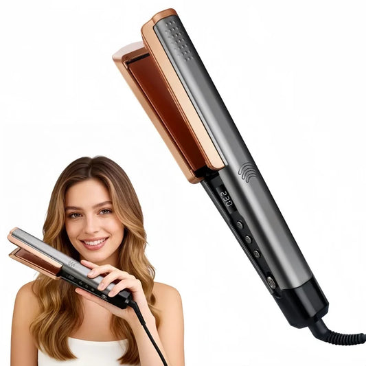 Ceramic Electric Digital Display Hair Straightener Brush Flat Iron for Dry & Wet Use Household & Hotel Use Peaceful Pleasures Health and Wellness